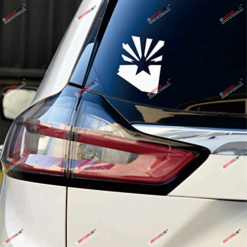 2X White 4'' Arizona Flag Map Decal Sticker American State Car Vinyl die Cut no bkgrd - color: White