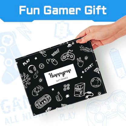 Gamer Gifts for Men - Video Game Socks, Gaming Stocking Stuffers with Card and Keychain