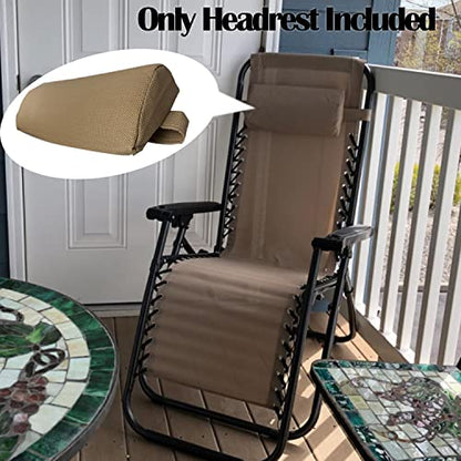 Zero Gravity Chair Set of 2 Replacement Pillow Headrest with Elastic Band, Universal Soft Removable Padded Cushion Head Pillow for Zero Gravity Lounge Chair, Folding Patio Lawn Recliner Chair, Tan - color: Tan, size: 2 Pack