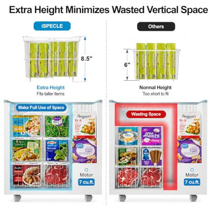 iSPECLE Freezer Organizer Bins - 3 Pack Adjustable Width for 5 to 7 Cu.Ft Chest Freezers, Stackable Freezer Wire Storage Baskets for Deep Freezer Organization, Assembly Required, White - style: 3 Pcs-14.8"-White
