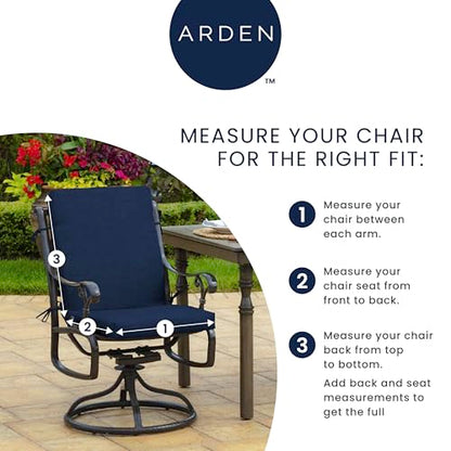 Arden Outdoor Midback Chair Cushion, 18 x 16.5, Rain-Proof, Fade Resistant French Blue Texture - color: French Blue Texture
