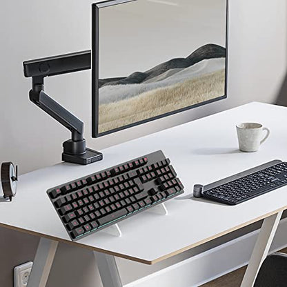RUNJRX Mechanical Keyboard Acrylic Display Stand, 1-Tier, White Acrylic - color: White