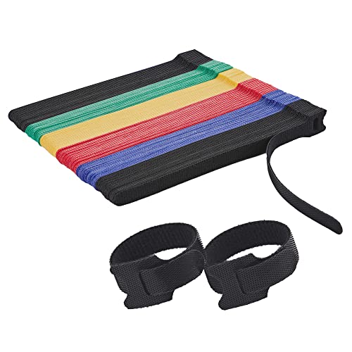120 PCS Fastening Cable Ties Reusable, Multi-purpose 8 in Cable Management Ties with Hook and Loop, Adjustable Cord Ties for Organizing Home, Office and Data Centers, 5 Colors - color: 8 Inch 120 Pcs
