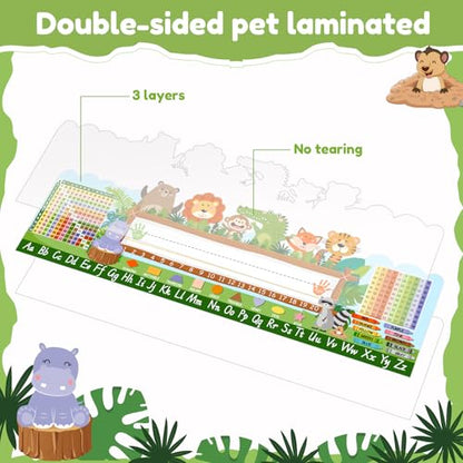 Pajean 25 Pcs Classroom Name Plate Animal Desk Nameplate Traditional Manuscript Name Plates Farm Animals Nameplate for Student Teaching Supplies Cubbies Desks Locker Labels School Decor
