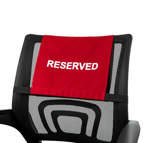 Aspire 24 Pcs Reserved Chair Covers with Elastic, Stretchable Reserved Seating Signs for Recliner Chair, Sofa Reserved Headrest Cover - color: Red, size: 24 packs