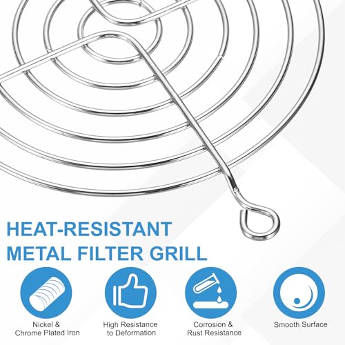 PATIKIL 90mm Fan Finger Grill, 12 Pcs Metal Ventilation Grill Guard Cover with Screws for Industry Workshop Computer Household Refrigerators Air Conditioning, Silver - size: 90mm