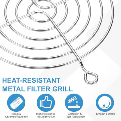 PATIKIL 90mm Fan Finger Grill, 12 Pcs Metal Ventilation Grill Guard Cover with Screws for Industry Workshop Computer Household Refrigerators Air Conditioning, Silver - size: 90mm