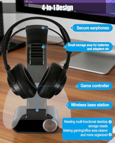 Headphone and Game Controller Stand Compatible with SteelSeries Arctis | Headset Holder Compatible with SteelSeries Arctis Nova Pro Wireless Headsets with Dock for Wireless Base Station - size: With Game Controller Stand