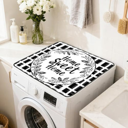 Nuxovilar Home Sweet Home Dryer Cover for the Top, Non-slip Washer & Dryer Protector, 23.62"x19.68" Dust-proof Washing Machine Mat, Diatom Mud Polyester Top Pad for Laundry Room - color: Yhd00539
