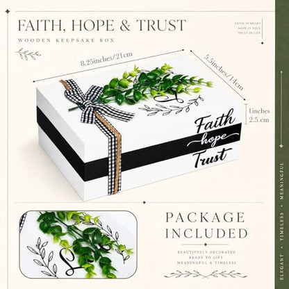 Capoda 3 Pcs Decorative Books for Home Decor Farmhouse Faux Stacked Books Wooden Rustic Table Decor with Bead Garland Twine Ribbon Faux Leaf for Table (Faith) - style: Faith