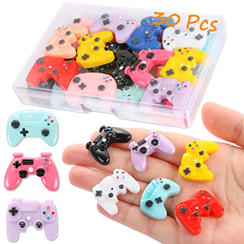 30 Pcs Video Game Controller Decor for Crafts, Flatback Resin Beads Video Game Controller Beads Mini Game Controllers Embellishments for Adults DIY Scrapbooking Supplies