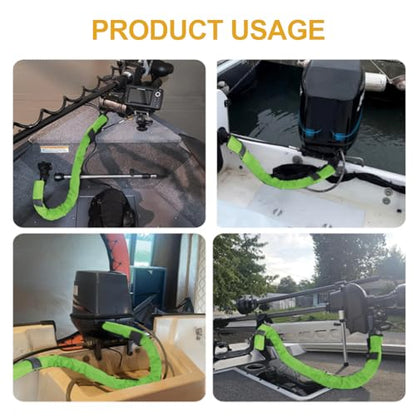 48" Trolling Motor Cable Sleeve - Neoprene Wire Cover for Boat | Neoprene Marine-Grade Protection, Full 48" Length, 2" Diameter Opening, Zipper Closure for Quick Access(Green) - color: Green