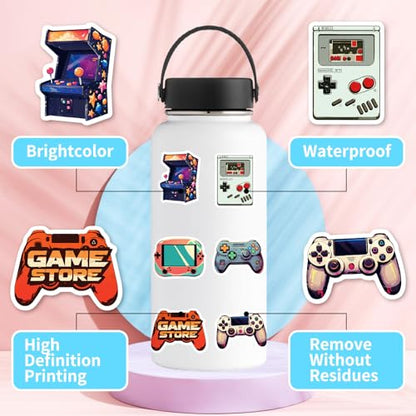 50 PCS Gaming Stickers Bulk Pack - Waterproof Vinyl Decals for Water Bottles,Skateboards Laptops, Phones| Cool Video Game Sticker for Boys, Teens, Adults | Aesthetic Gamer Gift Decals - style: A3
