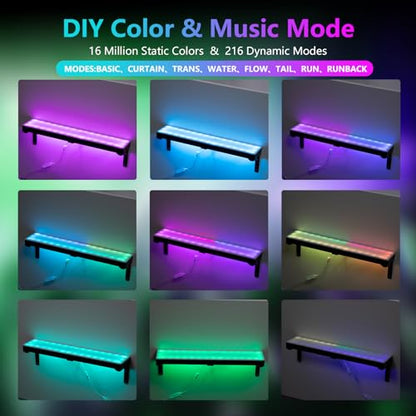 2 Pack Led Lighted Liquor Bottle Display Shelf, 20 Inch 1 Tier Wall Mounted Whiskey Rack, Bar Stand with RF Remote & App Control, Illuminated Acrylic Lighting Shelves for Home Bar, Party - size: 24"