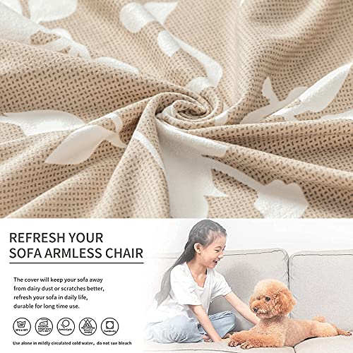 Eco-Ancheng Armless Chair Slipcover Removable Armless Accent Chairs Covers Washable Armless Slipper Chair Slipcover Printed Armless Chair Furniture Protector Covers for Living Dining Room Hotel - color: A19
