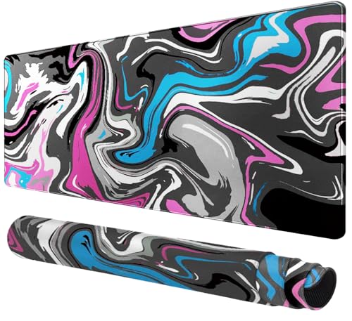 Rcege Large Mouse Pad for Desk - Gaming Mouse Pad with Stitched Edges, Anti-Slip Base for Keyboard and Mouse(Abstract Purple, 23.6L x 11.8W inches) - color: Abstract Purple, size: 23.6L x 11.8W inches