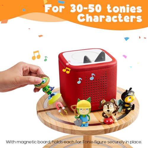 Gieanoo 360° Round ToniesBox Shelf 2-Tier Tonie Figures Organizer for 30-50 Characters Tonies Stand Diaplsy Shelf Compatible with Toniesbox 1 and Toniesbox 2 for Kid's Room - color: 2 Tier