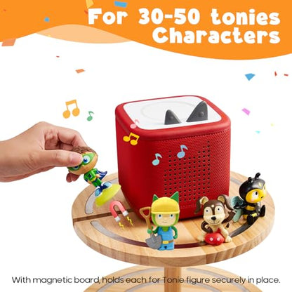 Gieanoo 360° Round ToniesBox Shelf 2-Tier Tonie Figures Organizer for 30-50 Characters Tonies Stand Diaplsy Shelf Compatible with Toniesbox 1 and Toniesbox 2 for Kid's Room - color: 2 Tier