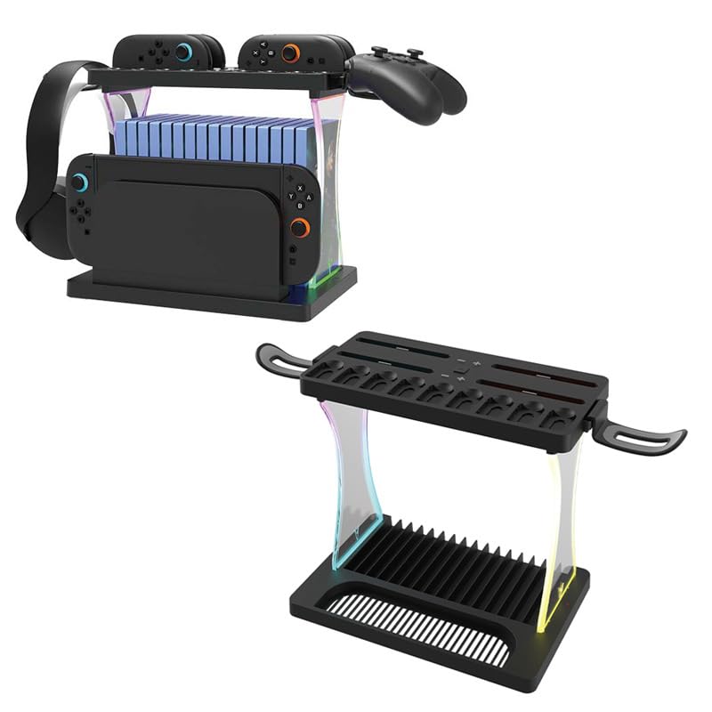 Game Storage Tower for Switch 2 Console,Game Disk Rack Controller Organizer Holder Stand for Switch 2