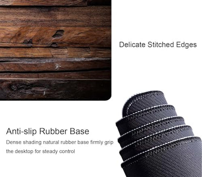 Large Extended Gaming Mouse Pad with Stitched Edges, Non-Slip Waterproof Rubber Base Mouse Pad for Office, Computer, Keyboard, Laptop and Home Desk Pad 31.5 x 11.8 x 0.12 Inch Dark Wood Texture - color: Dark Wood Texture