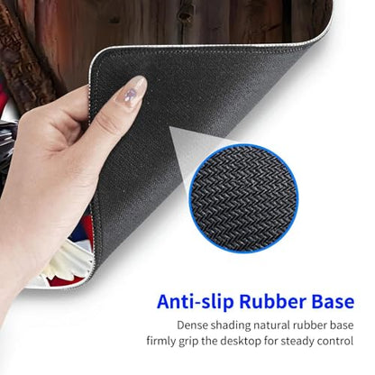 Large Gaming Mouse pad,Eagle，Flag Anti Slip Rubber Base Mouse pad, Suitable for Computer, Laptop, Office Desk Accessories - color: Eagle，Flag