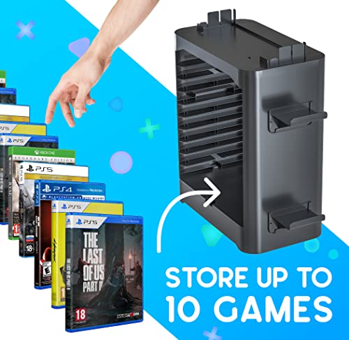 Skywin NS Compatible Nintendo Switch Games Holder, Nintendo Switch Stand, Game Disk Rack, Controller Organizer, Switch Holder Stand for Gamers, Nintendo Switch Accessories (Black) - color: Black
