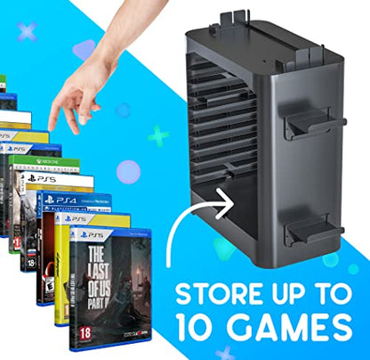 Skywin NS Compatible Nintendo Switch Games Holder, Nintendo Switch Stand, Game Disk Rack, Controller Organizer, Switch Holder Stand for Gamers, Nintendo Switch Accessories (Black) - color: Black