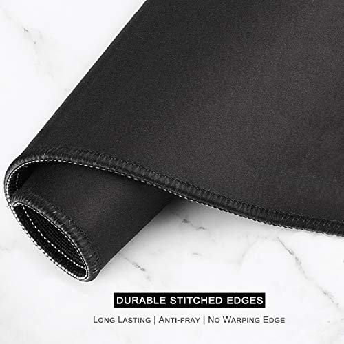 Auhoahsil Large Gaming Mouse Pad, Marble Theme XXL 35.4 x 15.7 in Desk Pad Stitched Non-Slip Rubber Long Computer Mousepad Thin Extended Full Size Desk Mat for Desktop, Laptop, Wireless Mice, White - color: 17 Modern Marble, size: 35.5L x 15.7W inches