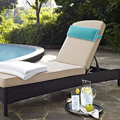 Enipate Outdoor Chaise Lounge Head Pillow, Pack of 2 Water Resistant Headrest Pillows with Elastic Band for Pool Patio Chairs - color: Blue