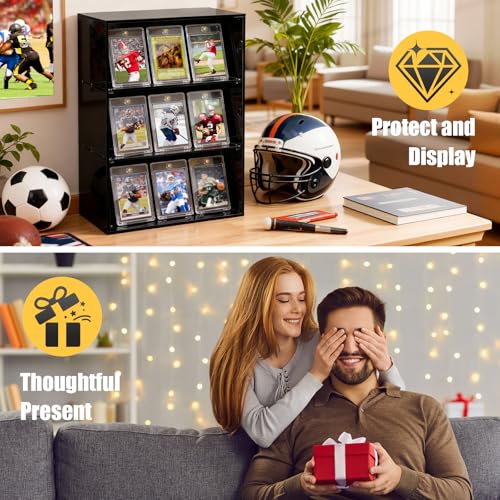 25 Packs 75pt Magnetic Card Holders for Trading Cards | 0.22" Slim Profile, U-V Protection, Individually Wrapped, 2 Strong Magnets, for Baseball Game Collector Display Storage - size: 25 Packs
