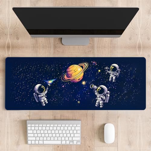 Mousepad Desk Mat Gaming Large Keyboard Cute Office Desktop Computer Laptop XXL Long Big Kawaii Aesthetic Girly Pretty Design Women Girl Gamer Oversized Wide 30x12'' Mousepad, Astronaut - color: Astronauts