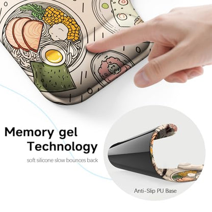 Ergonomic Mouse Pad with Gel Wrist Rest (1"& 1.2" Dual Height) - Mouse Pads Compact Mousepad Desk Mat Office, Gaming & Carpal Tunnel Relief | Non-Slip Rubber Base Japanese Ramen - color: Japanese Ramen