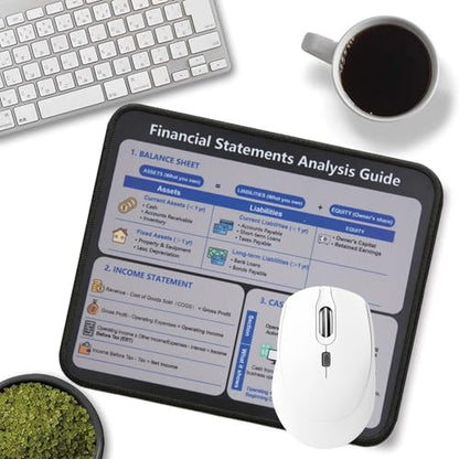 Accounting Financial Statement Mouse Pad, Balance Sheet Income Statement Cash Flow Cheat Sheet Desk Mat, Non-Slip Smooth Mousepad for Accountants CPA Bookkeepers - color: Financial Statements