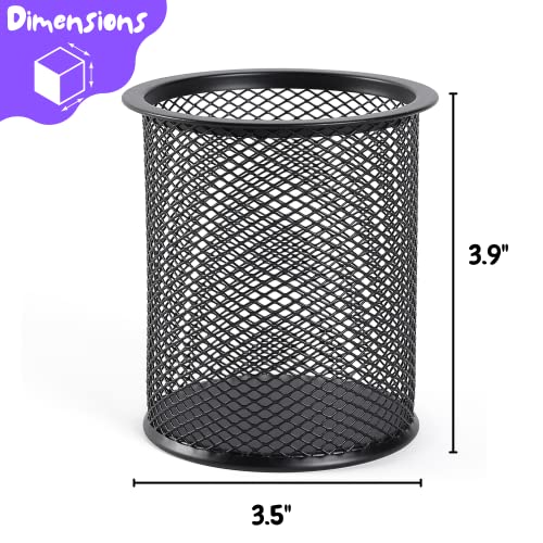 Mr. Pen- Mesh Pen Holder, 3pcs, Pen Holder, Pencil Cup Holder | Black Pen Holder, Pen Cups, Metal Pencil Holder, Black Mesh Pencil Holder, Pen Holder for Desk, Pen Organizer for Desk