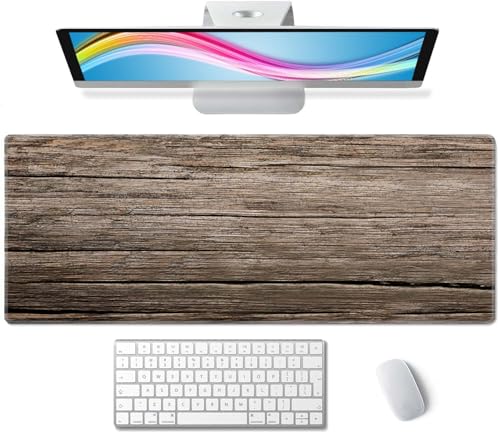 Old Wood Desk Mat Mouse Pad XL Extended Large Gaming Desk Pad Mousepad, Wood Computer Laptop Keyboard and Mouse Mat, Desktop Protector Mat for Women Men Office 31.5x11.8 in - color: Old Wood