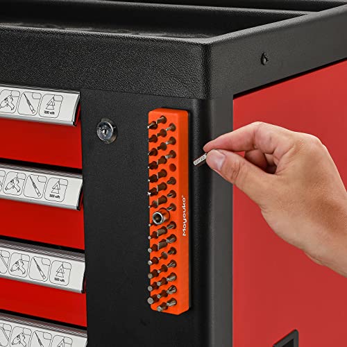 Mayouko 4PCS 1/4" Magnetic Hex Bit Holder Rack Organizer, 172 Holes, 1/4-Inch Drill Bit Holder, 4 Racks, Magnetic Bit Holder with Magnet Base for Screwdriver Bits - color: Red,blue,green,orange