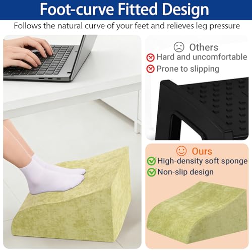 Foot Rest for Under Desk at Work, Ergonomic Under Desk Footrest with Washable Cover for Office, Home & Gaming Leg Elevation Pillow Fruit Green - color: I-fruit Green