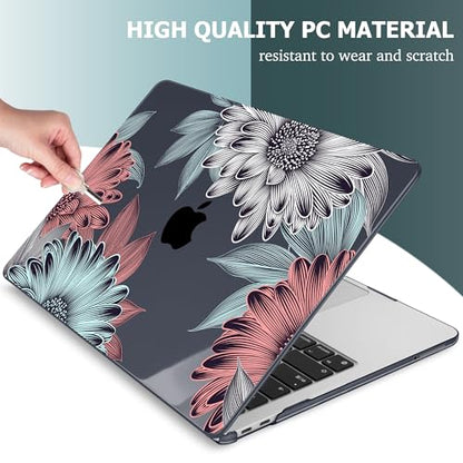 Mektron Case for 2026 MacBook Neo 13-inch A18 Pro chip A3404 Laptop Cover with 13-inch (Diagonal) Liquid Retina Display+ Keyboard Cover+ Screen Protector, Blooming Chrysanthemums - color: Blooming Chrysanthemums