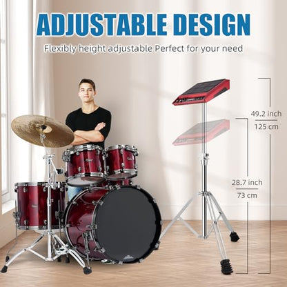 TENTOTEN Electronic Mounting Stand with Plate, Heavy Duty Double Braced Mounting Stand for Electronic Modules & Controller Multi Pads and Drum Pads