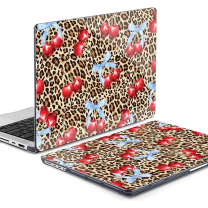 DONGKE Compatible with MacBook Pro 16 Inch Case (2026-2021 Release, M5 M4 M3 M2 M1 Pro/Max Chip), Plastic Hard Shell Cover with Keyboard Cover & Screen Protector for MacBook Pro 16", Leopard & Cherry - color: Leopard & Cherry