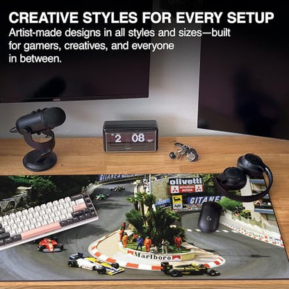 MPCO. Original Large Gaming Desk Mat – 36" x 17" Aeroglyde Racing Series Monaco GP, 85 Full Desk Mouse Pad for Smooth Precision – Non-Slip, Washable Extra-Large PC Mouse Pad for Gaming Sessions - color: AeroGlyde Monaco GP, 85