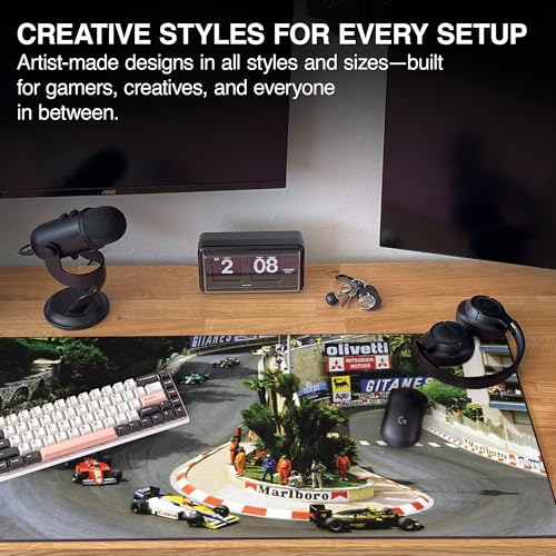 MPCO. Original Large Gaming Desk Mat – 36" x 17" Duraglyde Racing Series Monaco GP, 85 Full Desk Mouse Pad for Smooth Precision – Non-Slip, Washable Extra-Large PC Mouse Pad for Gaming Sessions - color: DuraGlyde Monaco GP, 85