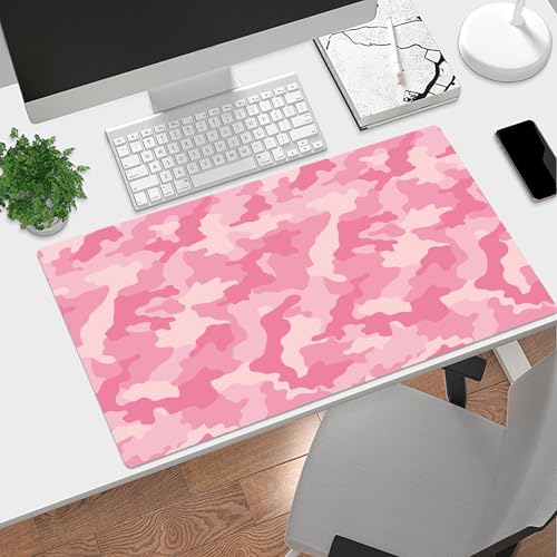 EOBTAIN Pink Mouse Pad Gaming,Retro Cute Large Desk Mat for Keyboard and Mouse,Girly Computer Mousepad XXL Extended Smooth Non-Slip Rubber Desk Protector Accessories for Office 31.5x15.7 Inch - color: Light Pink