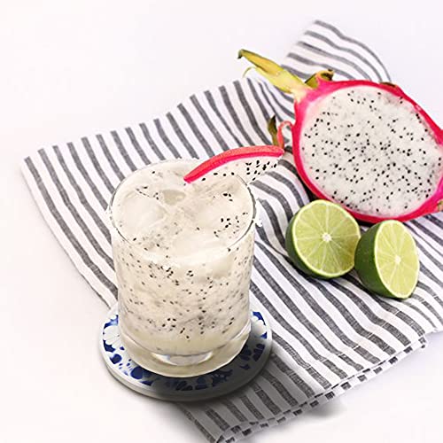 AD Set of 6 Coasters for Drinks Absorbing Round Ceramic Stone Coaster with Cork Base,Tabletop Protection Mat for Mugs and Cups,Office,Kitchen (Shibori) - style: Shibori