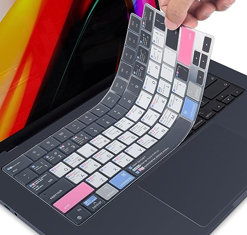 CaseBuy MacBook Air 15 inch Keyboard Cover Shortcuts for 2026-2023 MacBook Air 15.3" with Apple M5 M4 M3 M2 Chip A3448 A3241 A3114 A2941 MacOS Hot Keys Keyboard Protector - size: MacBook Air 15.3"（2023+）