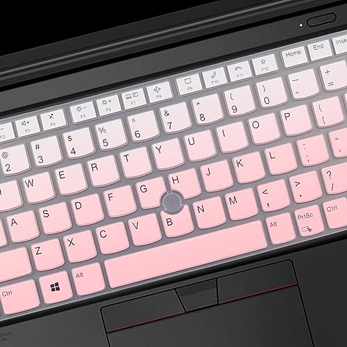 Keyboard Cover for 14" Lenovo Thinkpad x1 Carbon Gen 11/10, ThinkPad T14 T14s Gen 4/3, ThinkPad L14 P14s Gen 3，ThinkPad X1 Yoga Gen 8/7, Thinkpad E14 Gen 5 14 inch Laptop-Ombrepink - color: Ombrepink