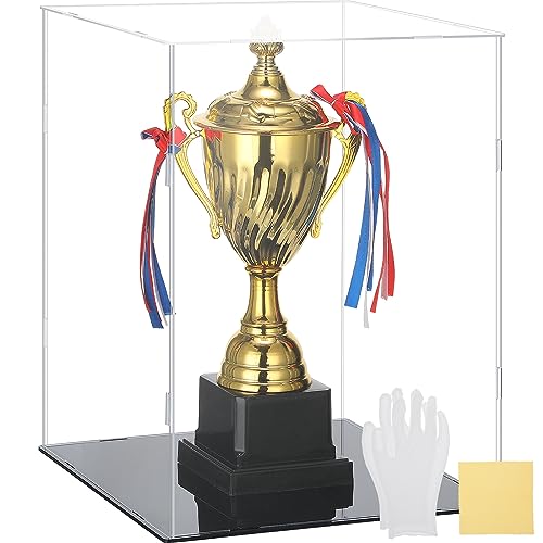 Yungyan 1 Pack Clear Self-Assembly Acrylic Display Case Transparent Dust Proof Protection Showcase for Figurine Collectibles Basketball Soccer Football Helmet (10 x 10 x 14 Inch) - size: 10 x 10 x 14 Inch