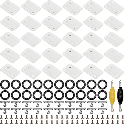 SIXPOINTS 30 Pieces Clear Plastic Display Stand Base,20 T Hook & 20 O-Rings Waistband & 50 Screws& 2 Spanner Body Repair Part Set For 3.75 " G.i Joe Action Figure Toy - color: 30PCS-Clear Square Set