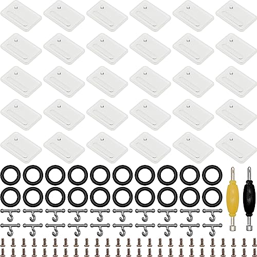 SIXPOINTS 30 Pieces Clear Plastic Display Stand Base,20 T Hook & 20 O-Rings Waistband & 50 Screws& 2 Spanner Body Repair Part Set For 3.75 " G.i Joe Action Figure Toy - color: 30PCS-Clear Square Set