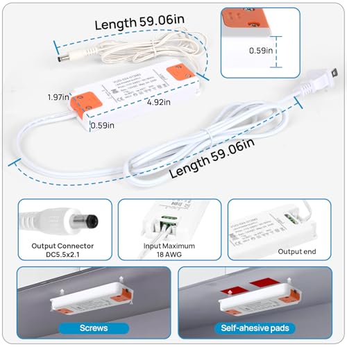 Litever Under Cabinet Lighting Kit. Slim. Super Bright. 21W. Dimmable. Remote with Synchronous Control. Perfect for Kitchen Under Cabinets, Over Counter, Display Lights, Shelf Light. Cool White 4000K. - color: Cool White 4000K